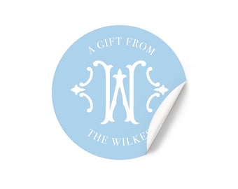 Personalized Gift Stickers  |  Matte Stickers  |  Monogrammed Gift Stickers  |  Family Gift Stickers