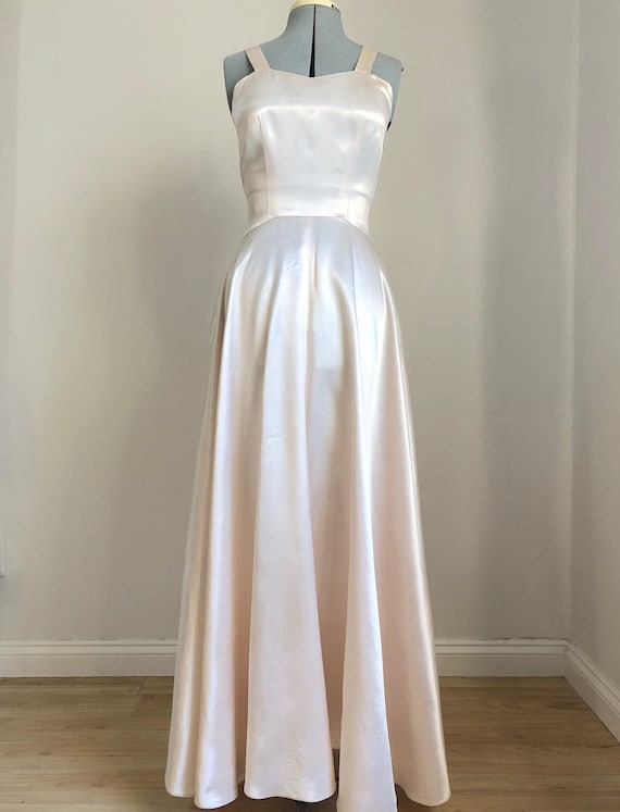 Vintage 1940's Ivory Slipper Satin Gown