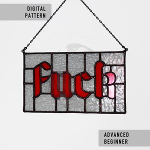 FUCK grove godslastering - pdf-bestand met glas-in-loodpatroon - gevorderde beginner