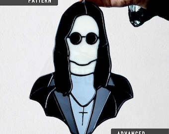 Ozzy Osbourne Black Sabbath - stained glass double pattern PDF file -  advanced beginner