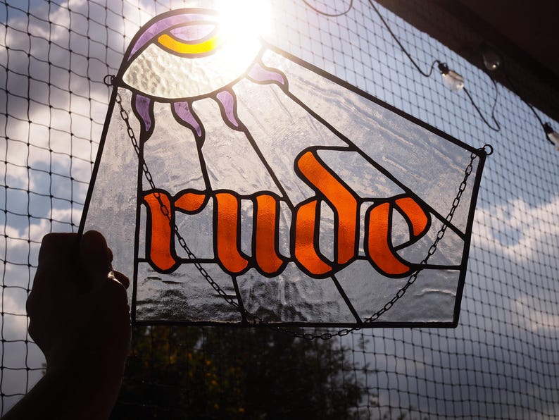 Rude Hidden Message Pattern RUDE Letters Stained Glass Pattern PDF File - Etsy
