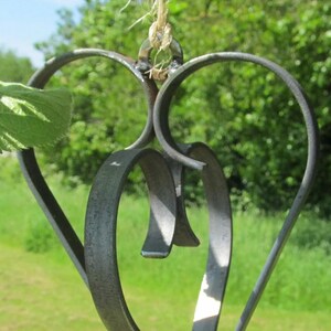 Metal Double Heart Hanging Garden Decoration, Heart, Garden Decoration, Heart Decoration, Wedding Anniversary Gift, 11th Anniversary Gift image 8