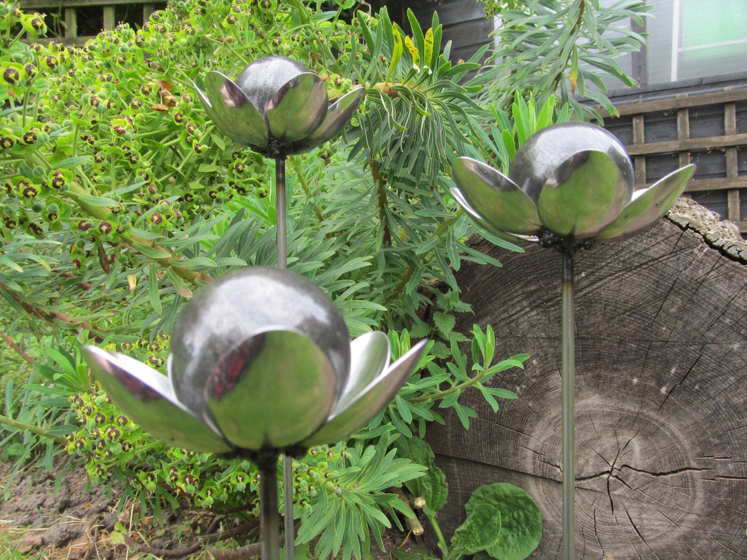 Metal Spoon Flowers set of 3, Gifts for Gardeners, Metal Garden