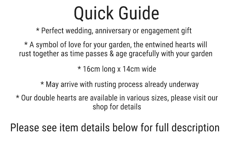 Metal Double Heart Hanging Garden Decoration, Heart, Garden Decoration, Heart Decoration, Wedding Anniversary Gift, 11th Anniversary Gift image 10