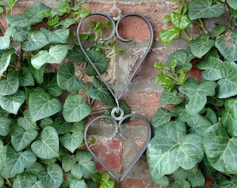 Metal Twin Heart Hanging Decoration (Choice of Finishes), Hearts, Garden Decoration, Home Decor, Heart Decoration, Gardening Gifts, Garden