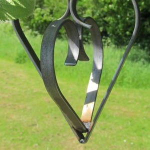 Metal Double Heart Hanging Garden Decoration, Heart, Garden Decoration, Heart Decoration, Wedding Anniversary Gift, 11th Anniversary Gift image 9