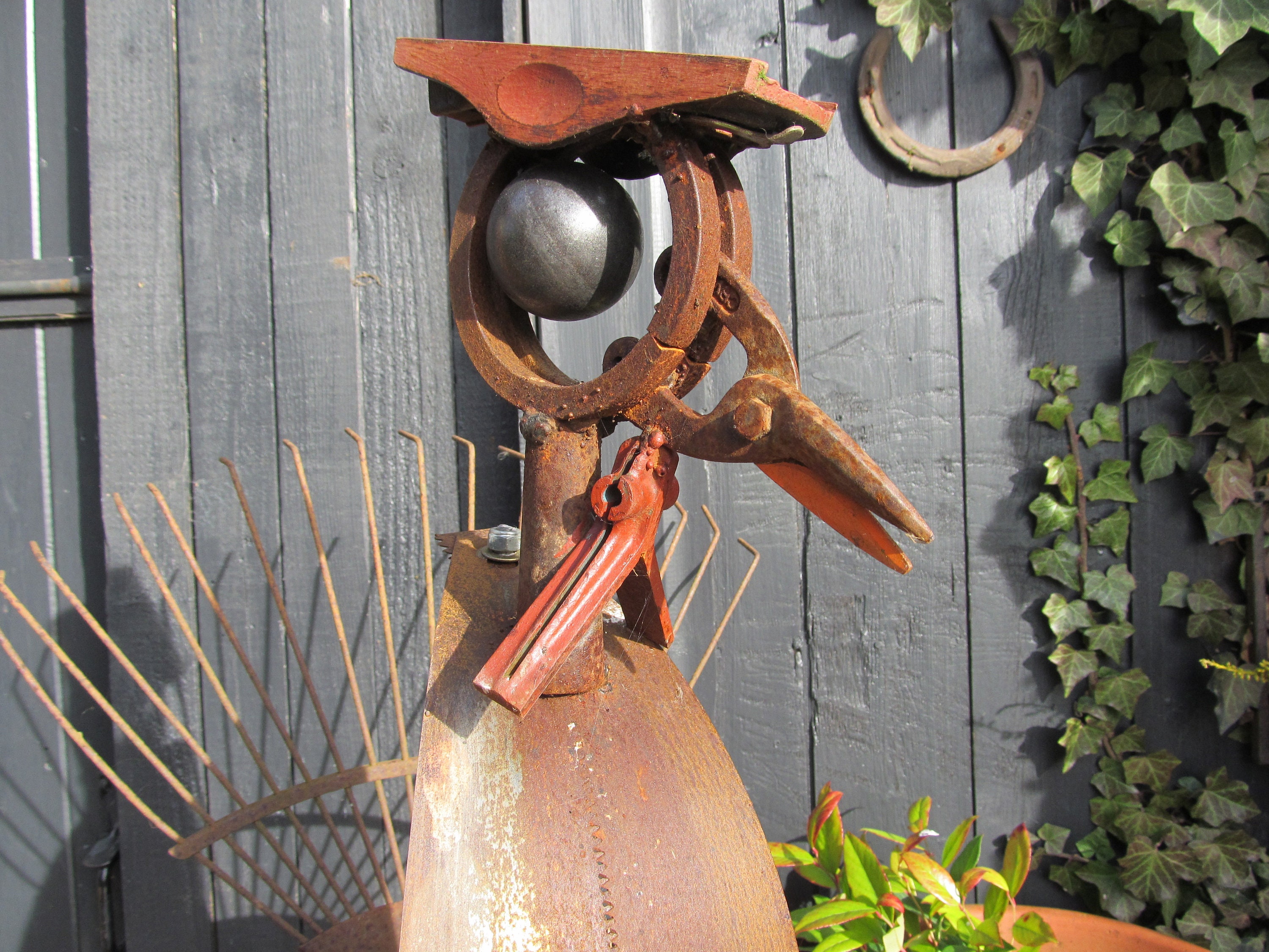 Rusty Rooster Garden Ornament Metal Garden Ornaments Garden Etsy