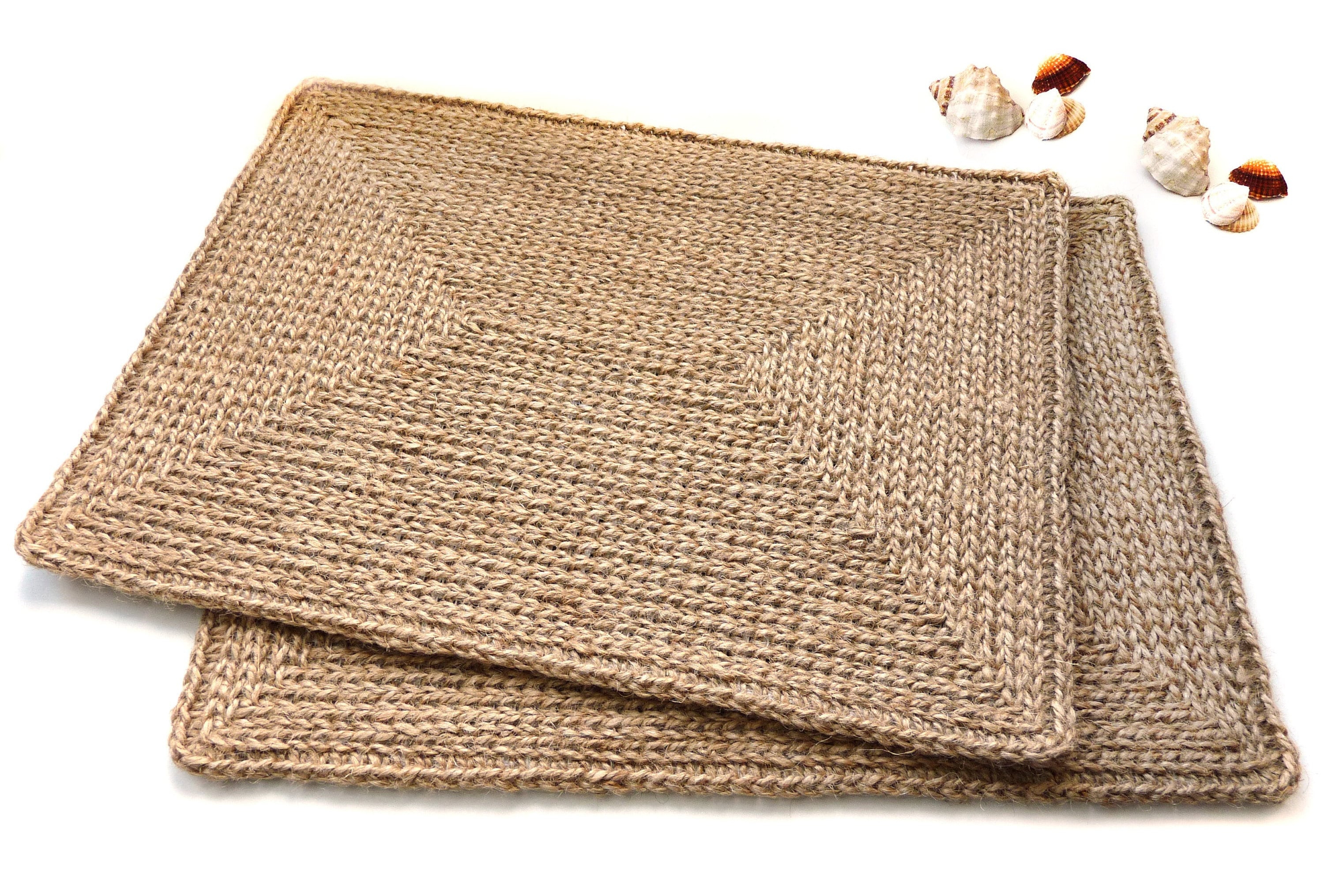 Jute table placemats made with a rubber base in a rustic or Etsy