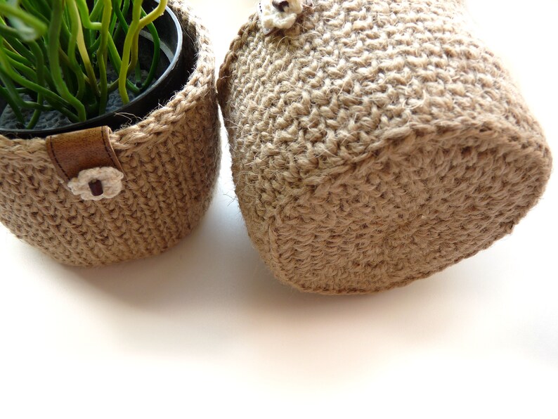 4 inch flowers pot for succulents or cactus of fiber jute ...