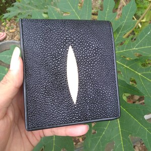 Herren Rochenleder Geldbörse | Schwarze Rochenleder Geldbörse | Rauten Muster | einzigartiges Geschenk | Geschenk für Ihn