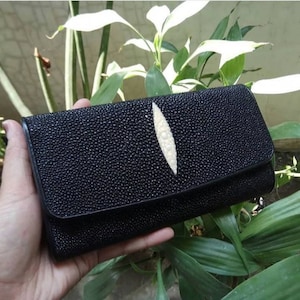 Cartera de raya para mujer / Cartera de mano para mujer / Monedero de raya para mujer / Cartera de lujo / Monedero exótico / Regalo de cumpleaños para ella