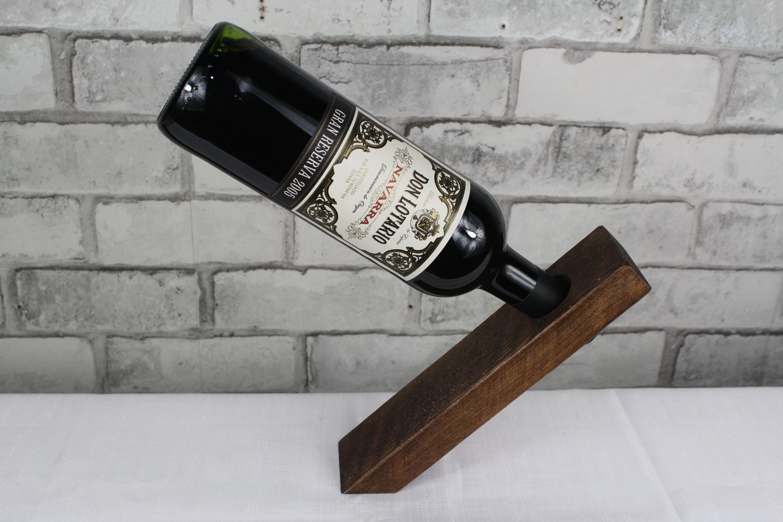 Floating Wine Bottle Holder Solid Redwood Timber Etsy UK