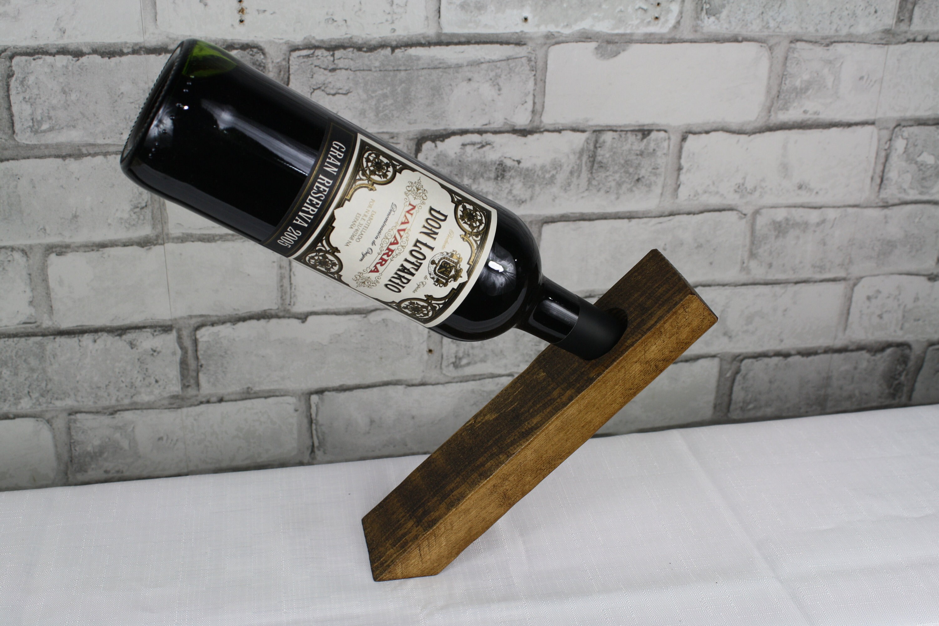 Floating Wine Bottle Holder Solid Redwood Timber Etsy UK