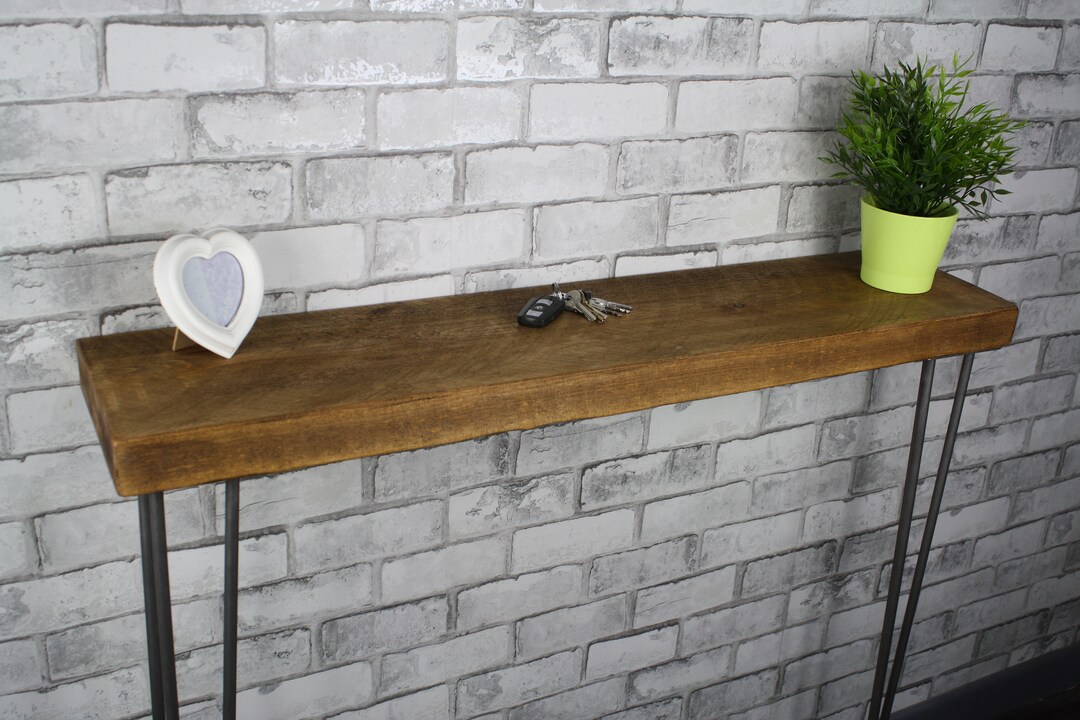 Handmade Rustic Timber Console Table: Industrial Hairpin Legs - Etsy UK