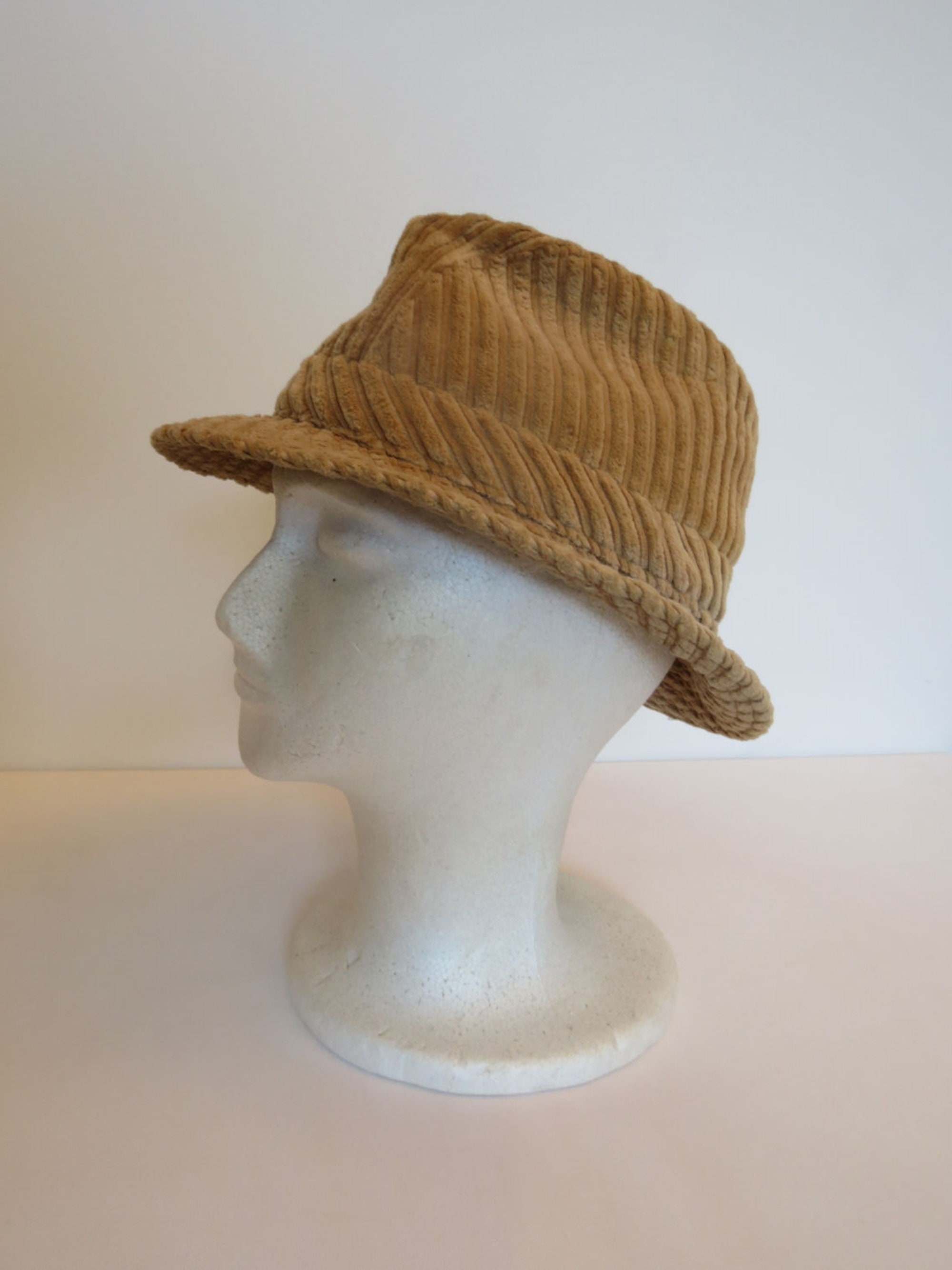 Camel Corduroy Vintage Trilby Hat by Kent | Etsy