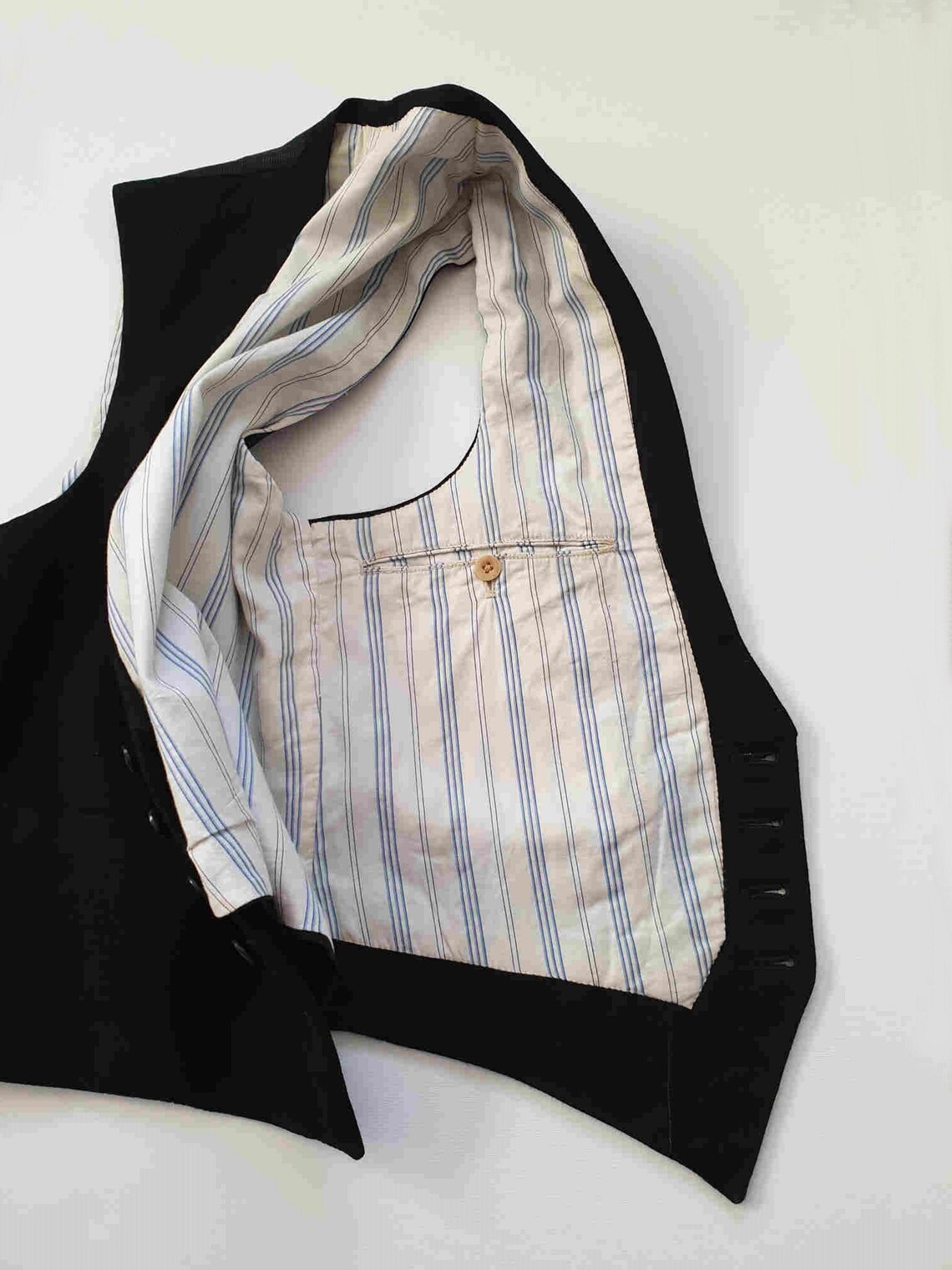 Antike schwarze formale Weste Brust 96 cm | Etsy