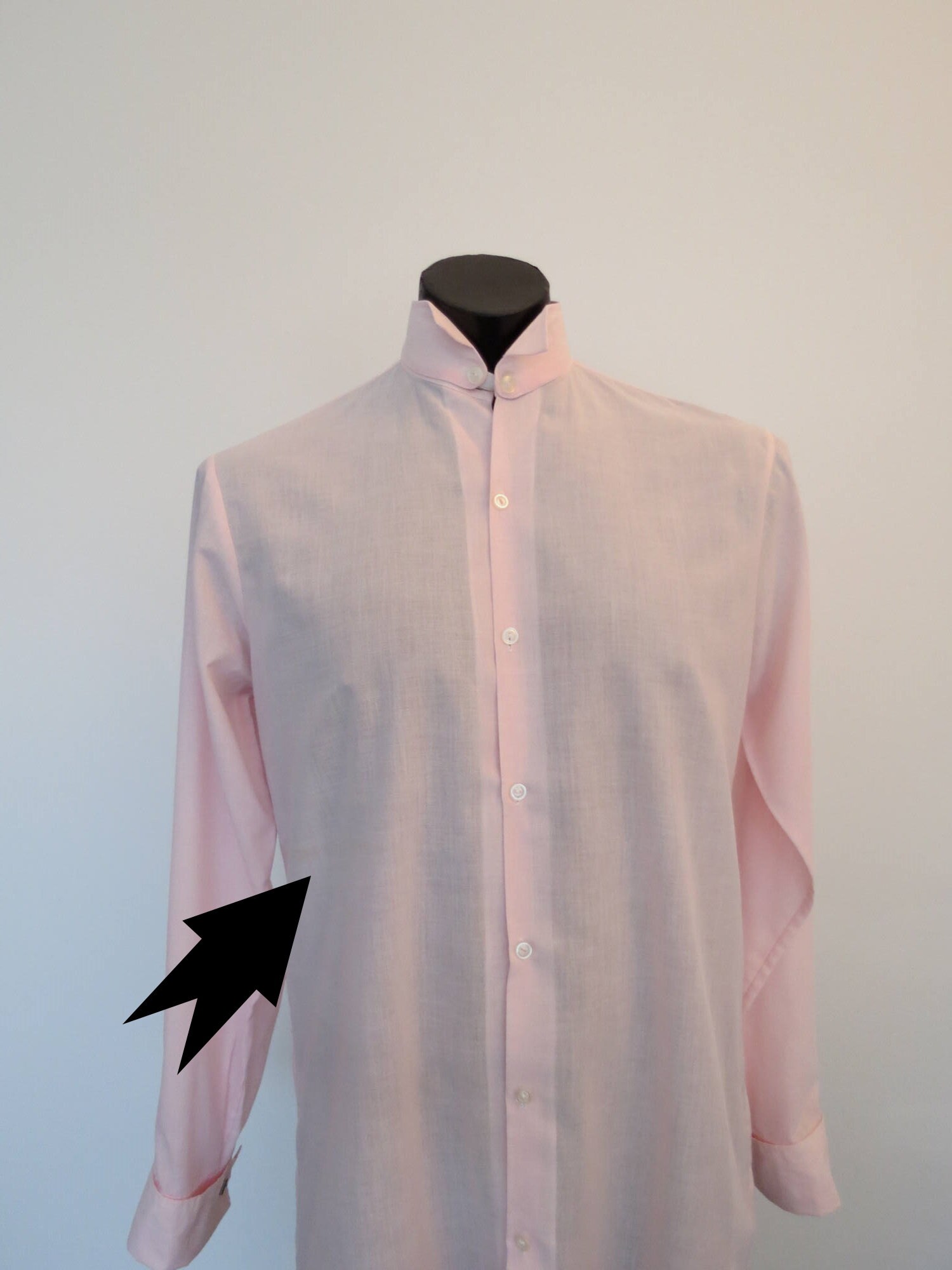 1970s Pink Dress Shirt With Detachable 