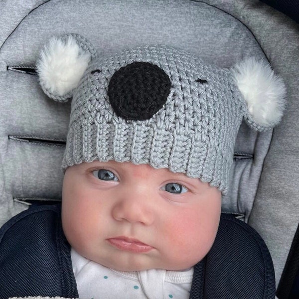 BABY BEANIE ~ Koala Knit Hat ~ Newborn Gift ~ Aussie Themed Nursery ~ First Birthday ~ Newborn Photography Prop ~ Baby Girl Boy Outfit ~