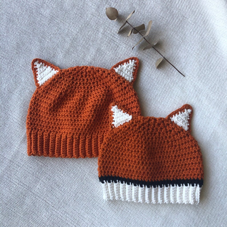 Crochet Baby Fox Beanie ~ Newborn Photo Prop Costume ~ 100% Cotton Hat ~ Sizes Newborn - 3yo ~ image 10