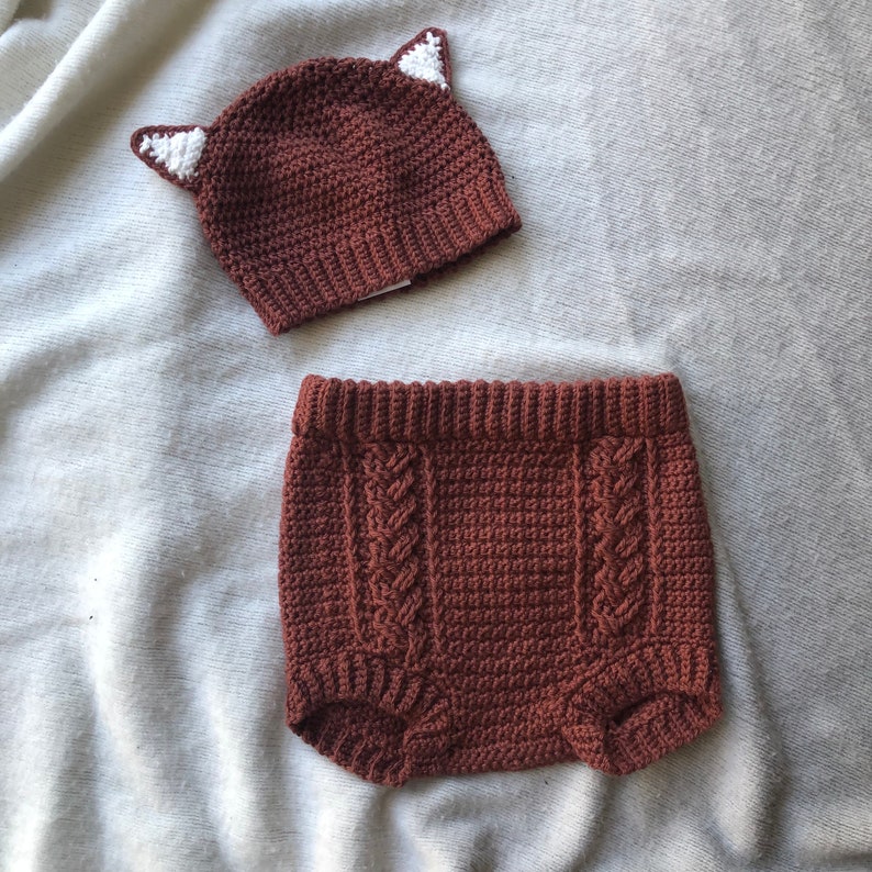 Crochet Baby Fox Beanie ~ Newborn Photo Prop Costume ~ 100% Cotton Hat ~ Sizes Newborn - 3yo ~ image 8