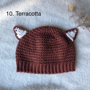 Crochet Baby Fox Beanie ~ Newborn Photo Prop Costume ~ 100% Cotton Hat ~ Sizes Newborn - 3yo ~ image 5