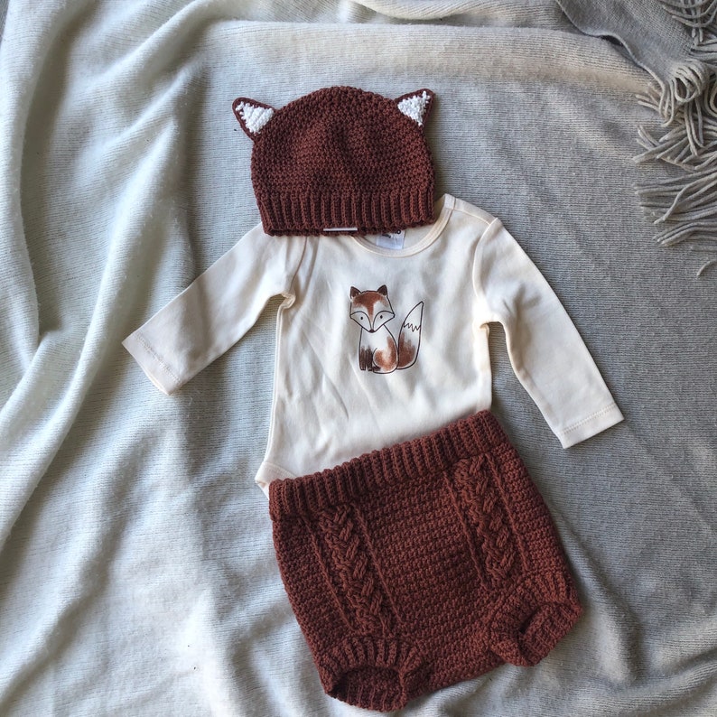 Crochet Baby Fox Beanie ~ Newborn Photo Prop Costume ~ 100% Cotton Hat ~ Sizes Newborn - 3yo ~ image 7
