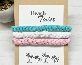 Beachside Vibe Bundle - Braided & Adjustable Friendship Bracelets, Soft Fabric, Summer Set,  Seaside Bracelet Set