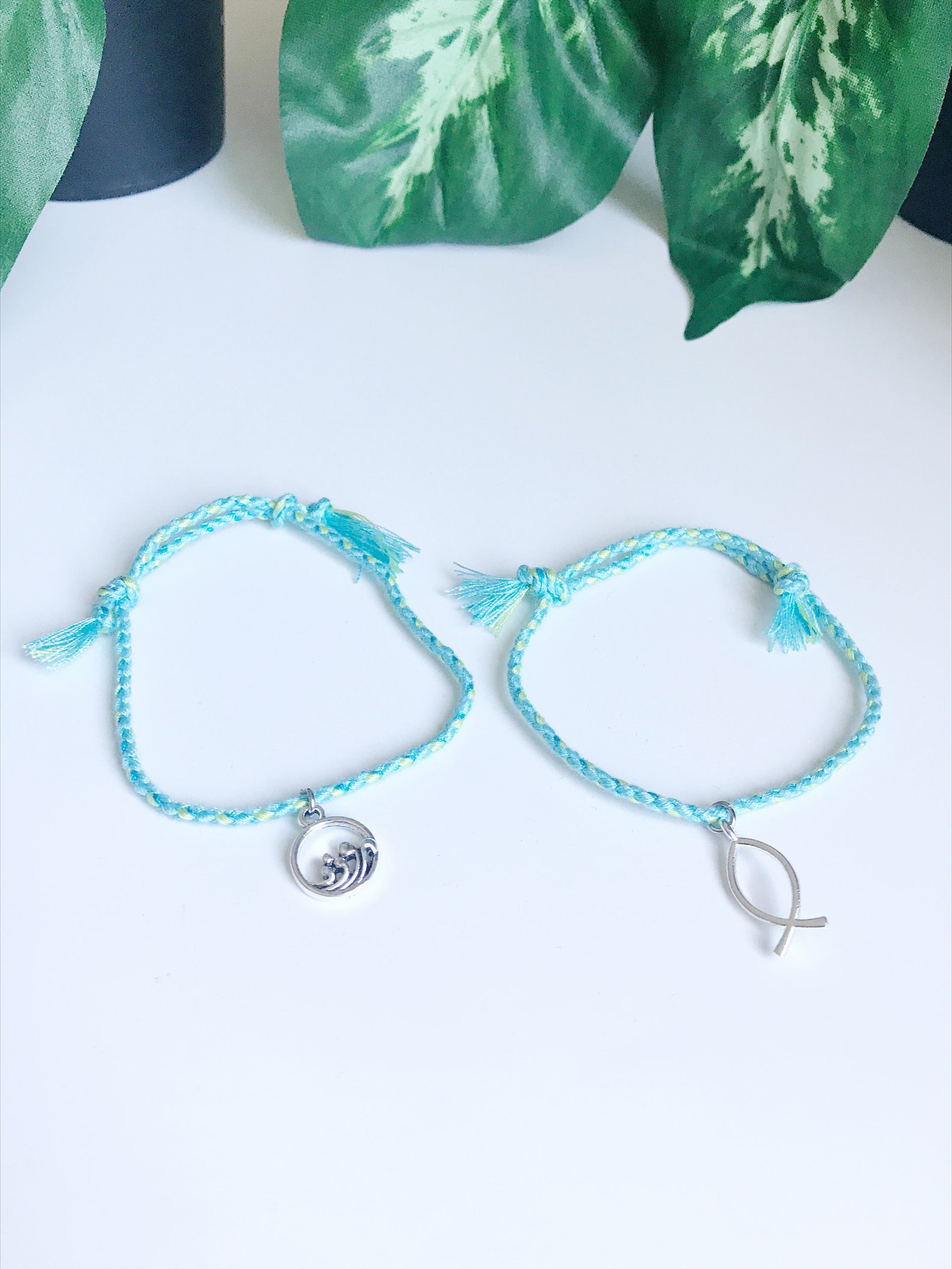 Beach Bracelet Adjustable Bracelets Charm Bracelet Braided Etsy
