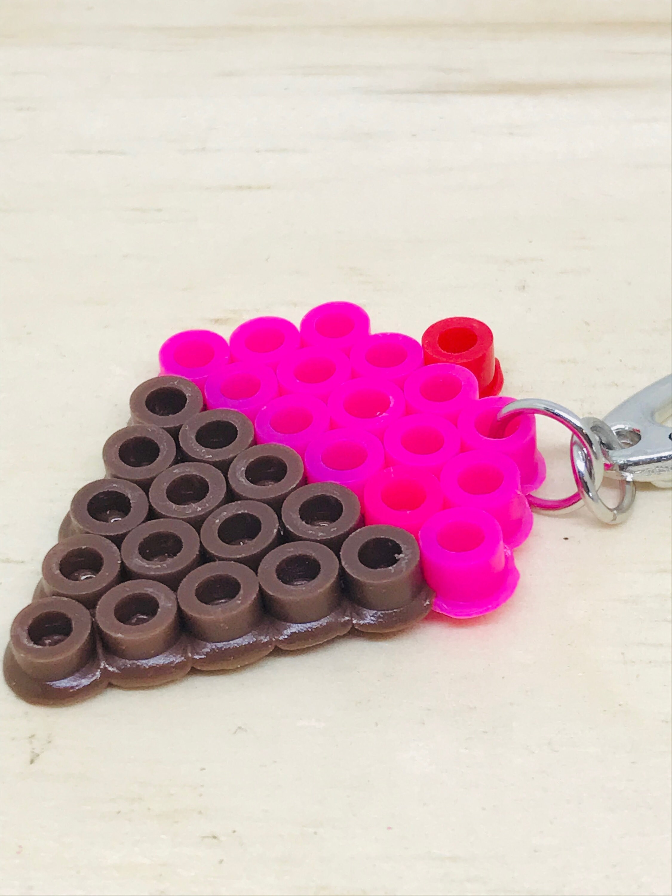 Ice Cream Keychain Perler Charm Keychain Perler Bead Etsy