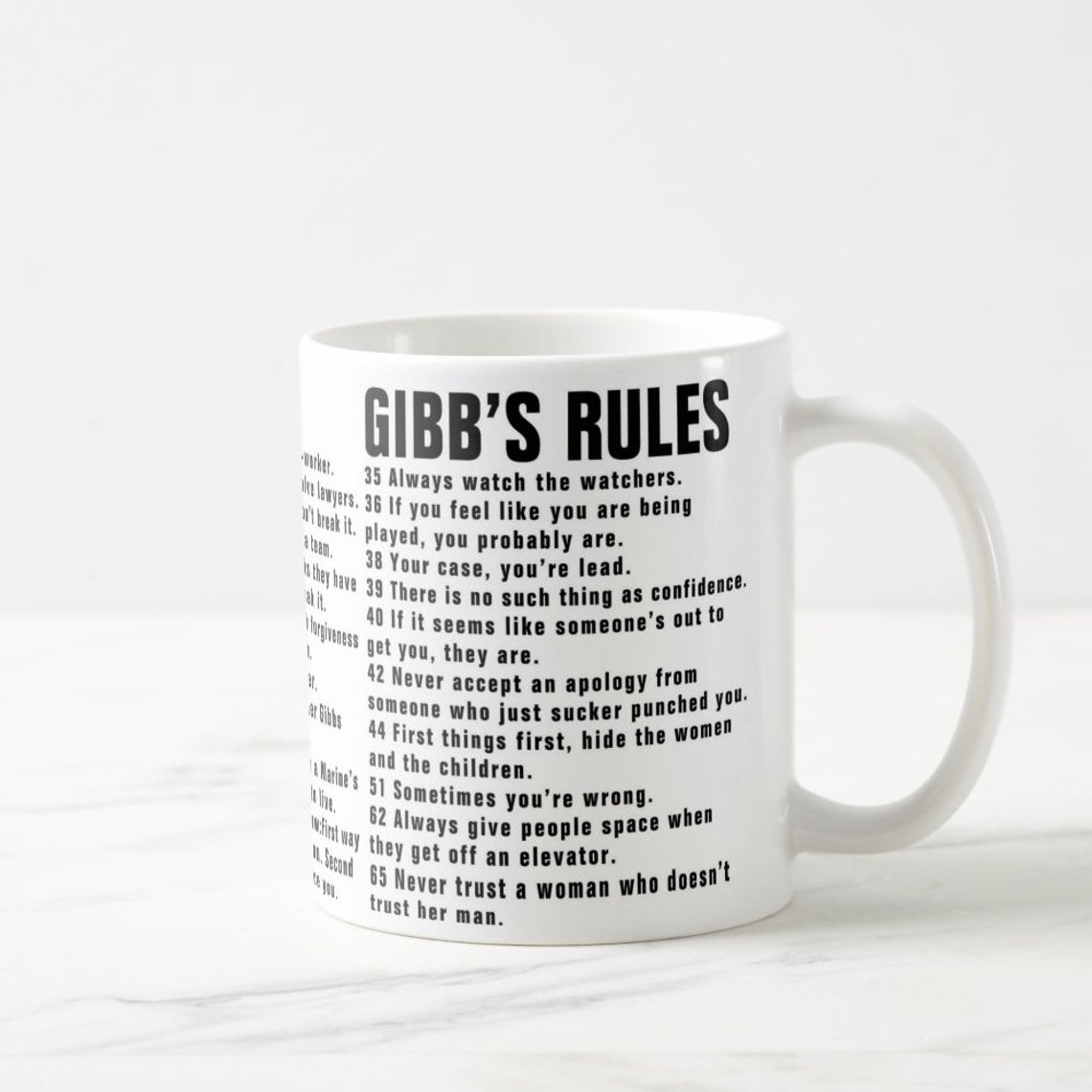 Ncis gibbs rules coffee mug old version son or daughter etsy