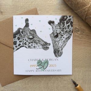 Carte d'anniversaire personnalisée de 30 ans, carte de 30 ans, carte d'anniversaire de 30 ans, anniversaire de mariage, joyeux 30 ans