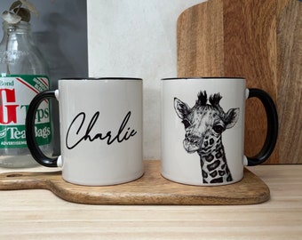Personalised Giraffe Mug|Personalised Gift|Personalised Birthday Present|Gift For Her|Gift For Him|For Friend|For Kids|Animal Mug|Mug Gift