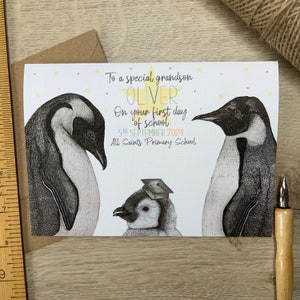 Carte personnalisée Rentrée scolaire|Carte Rentrée scolaire pour petit-fils|Carte Rentrée scolaire|Carte chance à l'école|Pour garçon