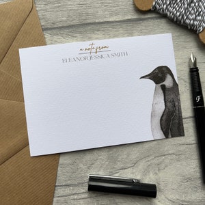Cartes de correspondance personnalisées|Lot de 8 cartes de correspondance|Pingouin|Papeterie cadeau personnalisée|Cartes de correspondance|Cartes de remerciement|Cartes de correspondance pour toutes les occasions|Carte d'animal