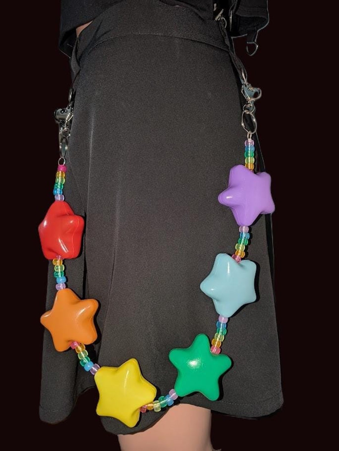 Chains Rave Glow Rainbow Kandi Star Ball Pit Chain Rave Party Festival - Etsy