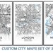 Custom City Maps Set of 3 Prints City Map Print Maps Wall - Etsy