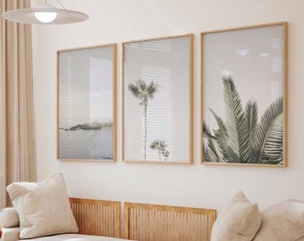 Neutral Beach Photography Print Set: Palm Trees (Digital Download)