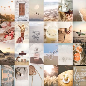 Beige Wall Collage Kit, Digital Wall Art, Beige Aesthetic Photos - 100Pcs Digital, Collage Kit Beige, Digital Wall Collage, Creamy Neutral