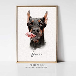Pet Portrait, Custom Dog Portrait, Custom Pet Portrait, Pet Memorial Portrait, Pet Portrait Painting From Photo, Pet lover Gift Dog Portrait