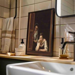 Arte vintage per bagni, poster divertente per WC, stampa di ritratti divertenti per il bagno Quest, umorismo sull'arte del bagno, stampabile su parete, stampa e spedizione