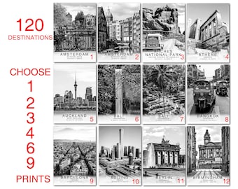 Travel Prints Cities Landmarks City Prints Minimalist Wall Art Décor Travel Poster Holidays Gift, Travel Poster Prints, Cities Art Prints