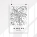 Warsaw Map Warsaw City Map Digital Download Map Print | Etsy