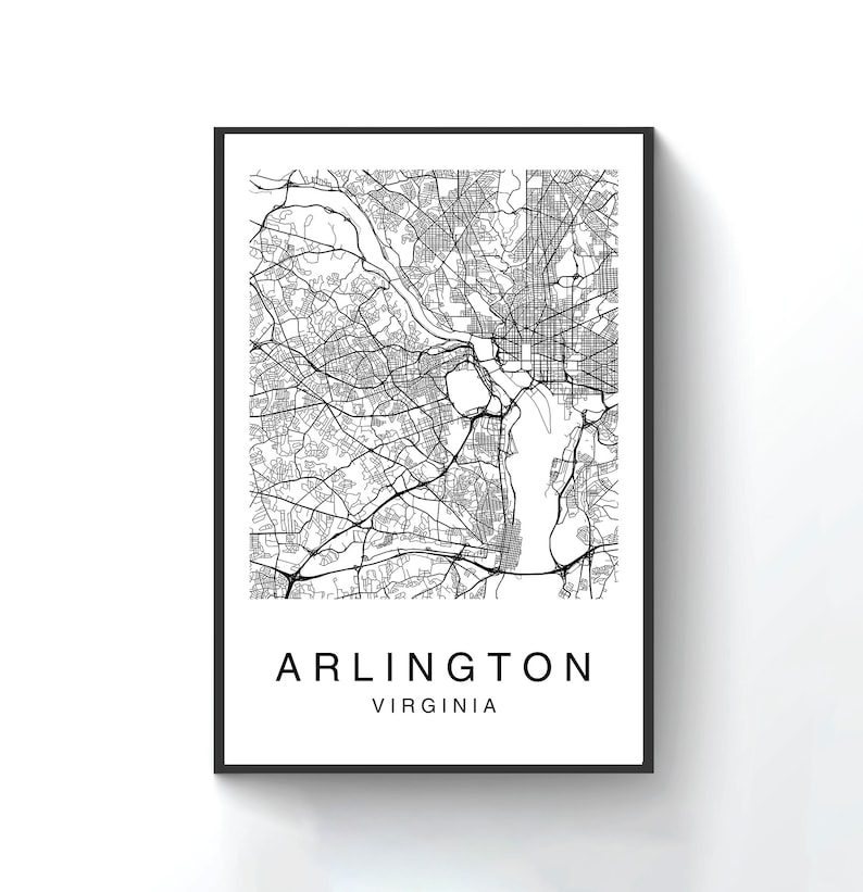 Arlington Map Arlington City Map Map Poster Map Print - Etsy