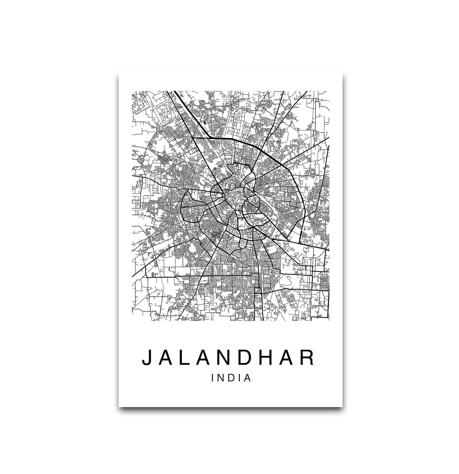 Jalandhar Map Jalandhar City Map Map Poster Map Print - Etsy