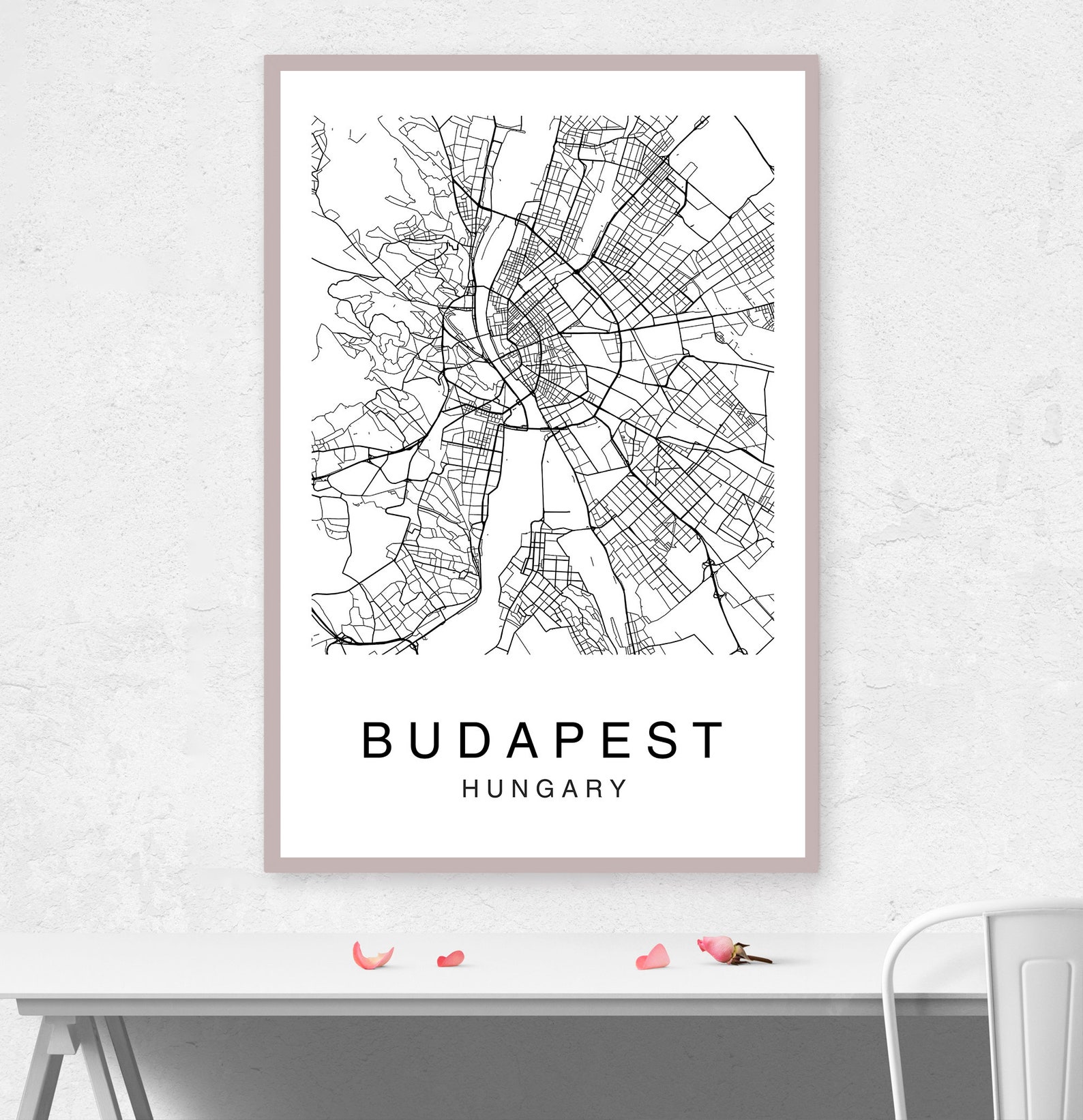 Budapest Map Print Budapest Printable Map Art Wall Art City | Etsy