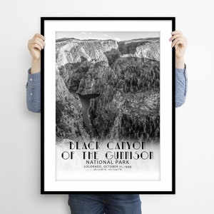 Black Canyon of the Gunnison National Park Travel Poster, Abstract Travel Poster, National Park Poster, Minimalist, Colorado Art, Photo