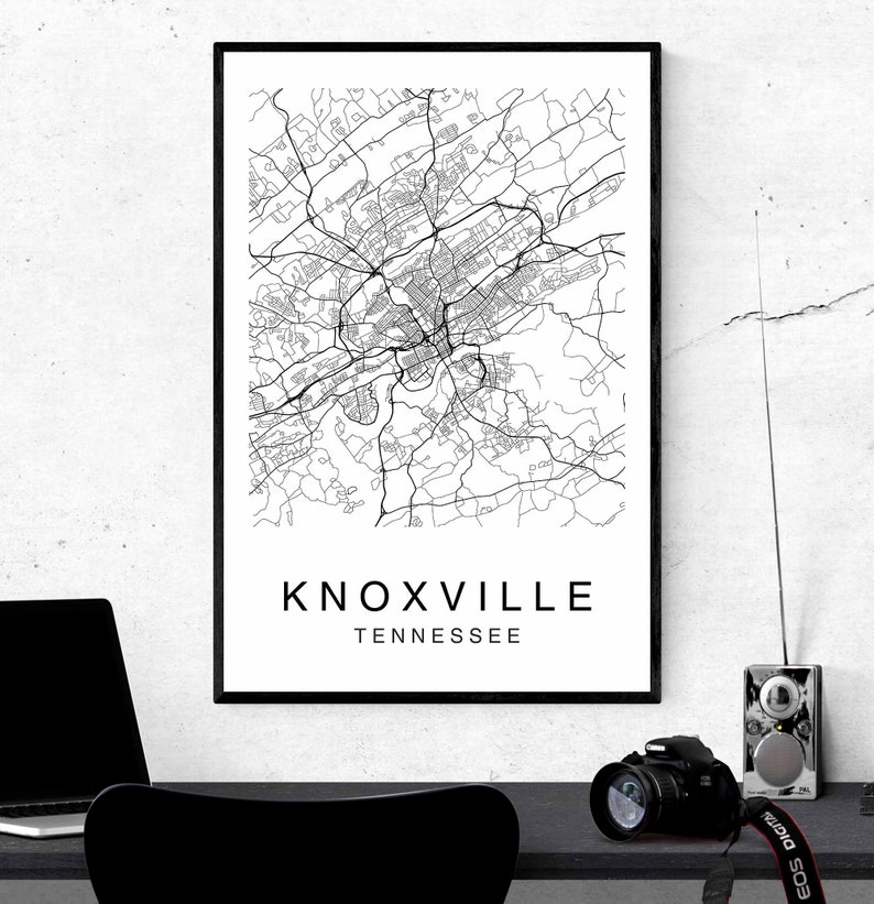 Knoxville Map Minimalist Map Knoxville Map Print Knoxville | Etsy