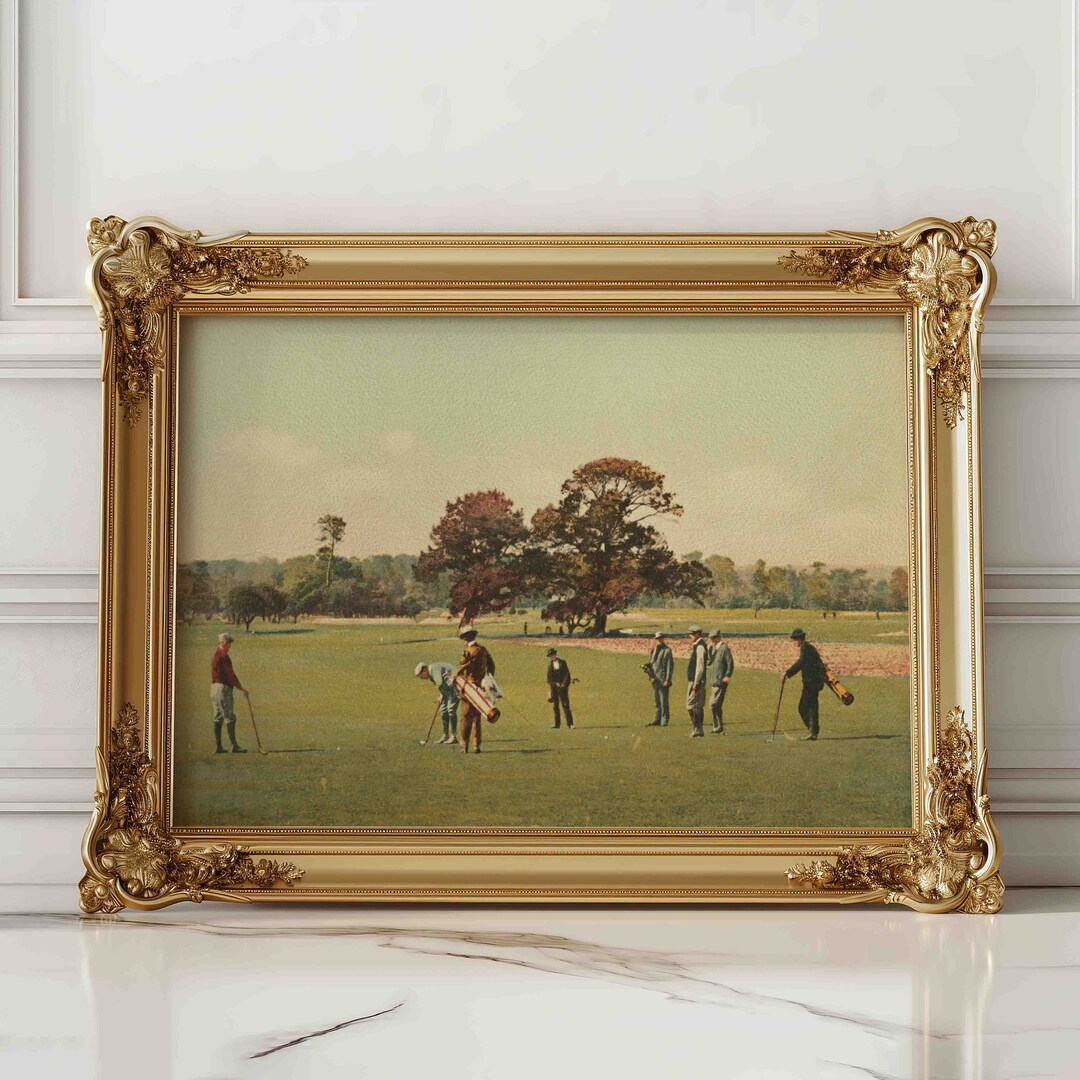 Golf Vintage Painting Landscape Art Print, Vintage Golf Course Wall Art, Golf Fan Gifts, Golf ...