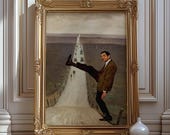 Funny Altered Wall Art Decor, Altered Vintage Art Gift, Antique Oil Painting, Classic Art Humor, Alter Portrait, Alter Landscape Paintings