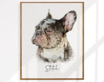 Watercolor Pet Portrait from Photo, pet painting, pet memorial gift, custom pet loss oil painting, dog portrait, cat portrait